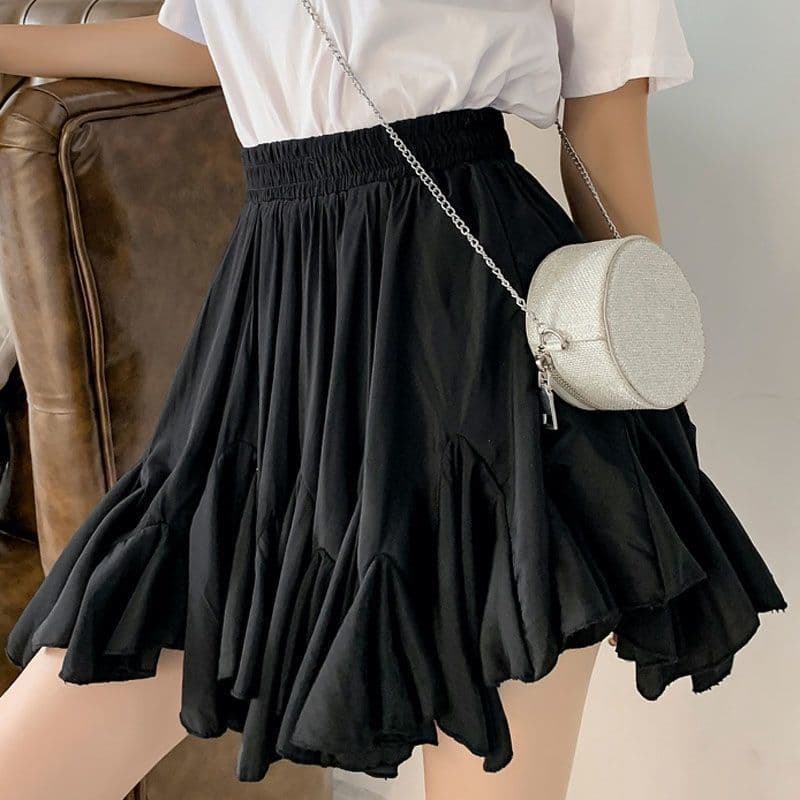 黒 スカート ふんわり贅沢プリーツスカート