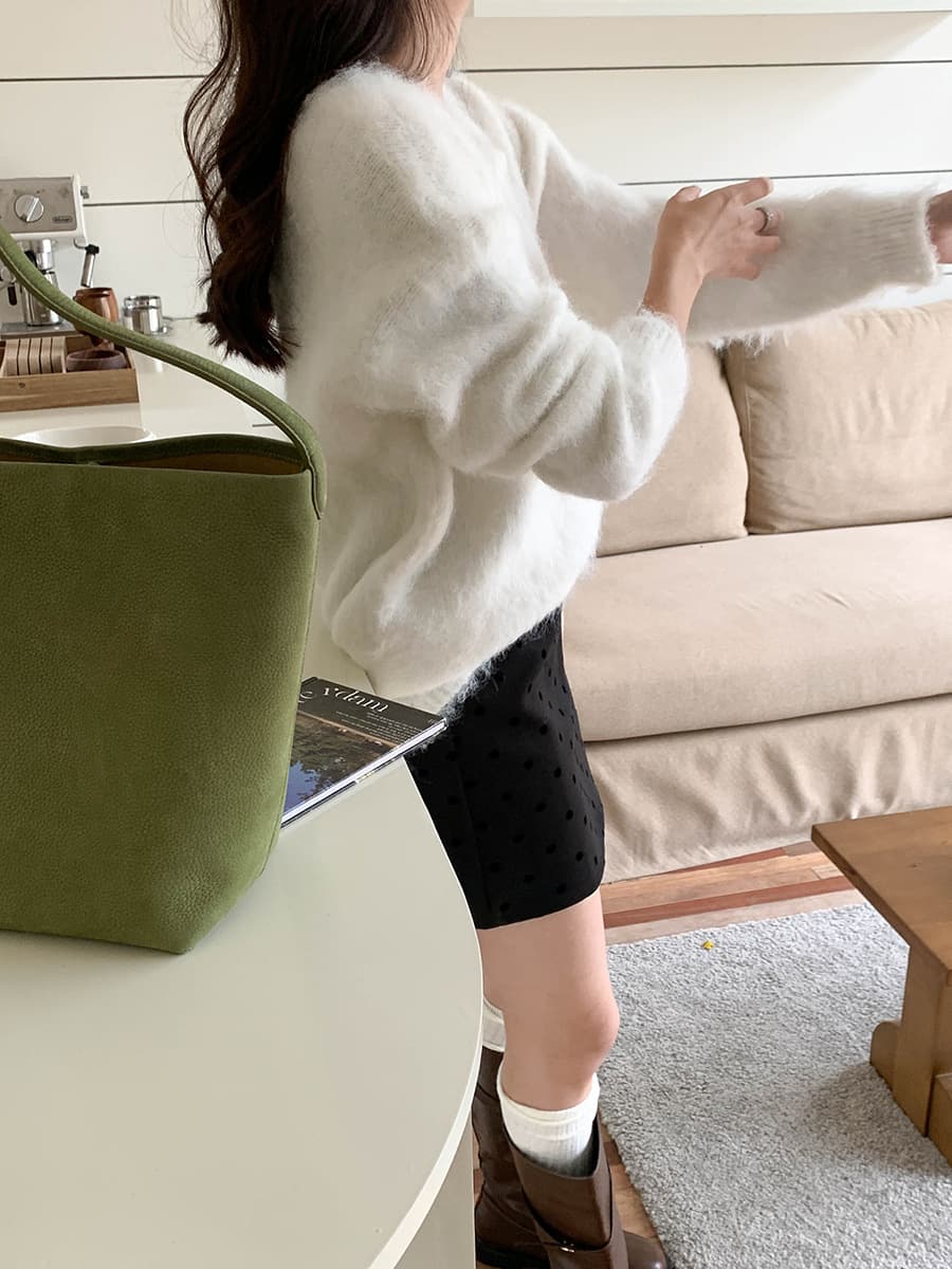 黒 スカート 大人可愛い水玉ドット柄ミニスカート