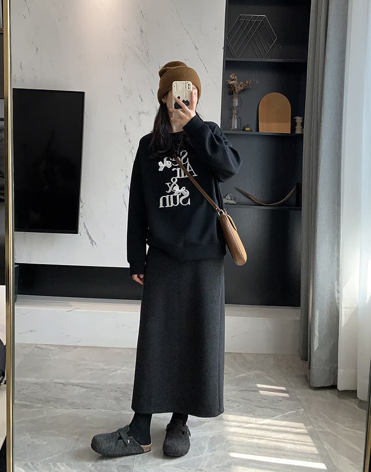 黒 スカート 上質な日常使い ロングスカート