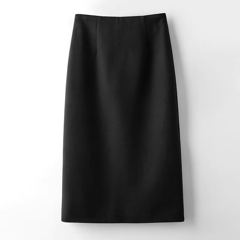 黒 スカート シンプル タイト ロングスカート