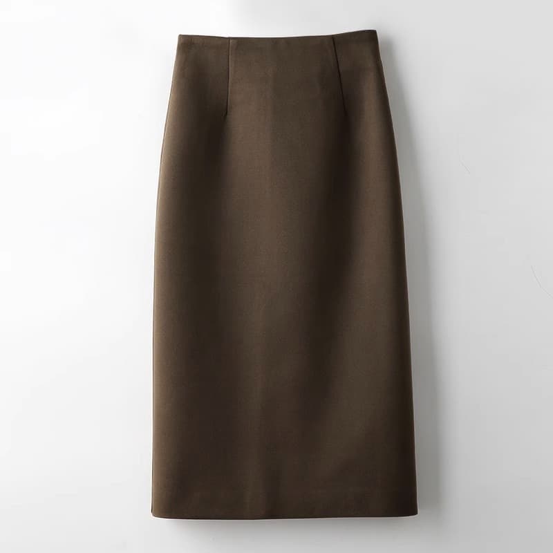 黒 スカート シンプル タイト ロングスカート