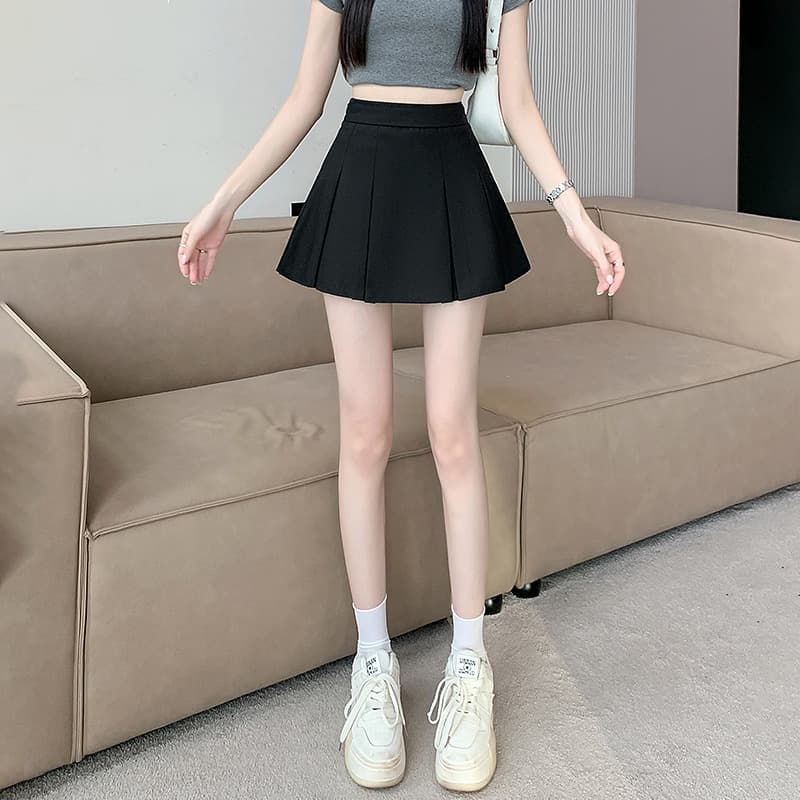 黒 スカート プリーツミニスカート