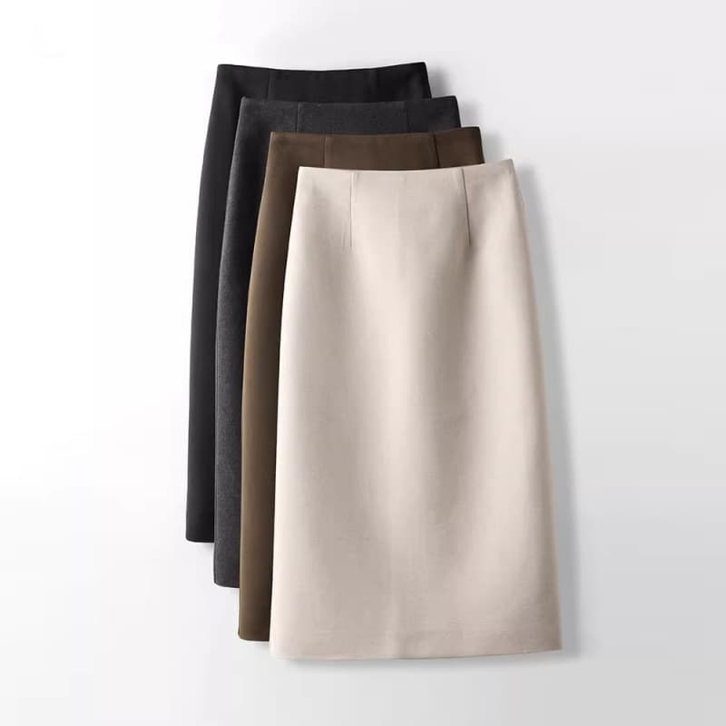 黒 スカート シンプル タイト ロングスカート