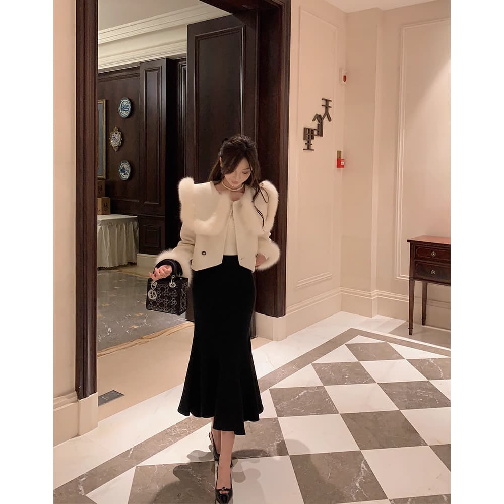 黒 スカート シンプル マーメイドライン ロングスカート