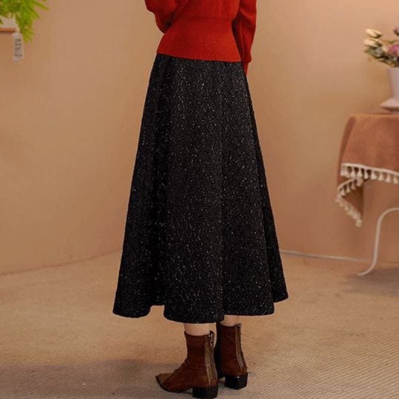 黒 スカート きらめき ロイヤル ギャザースカート