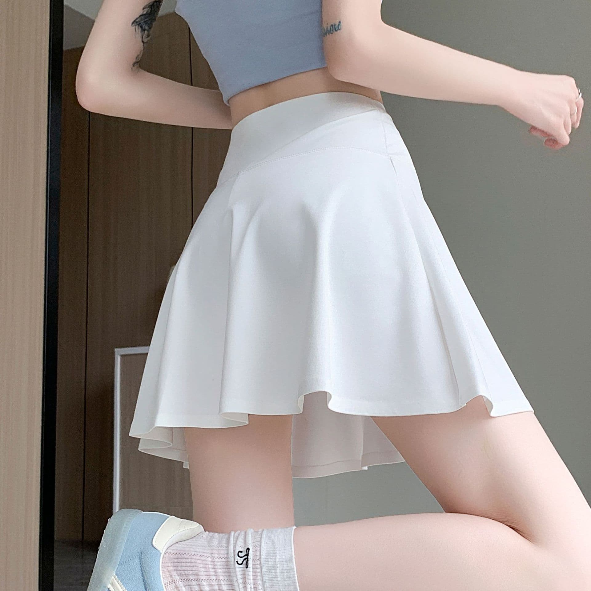 黒 スカート シンプル フレアミニスカート