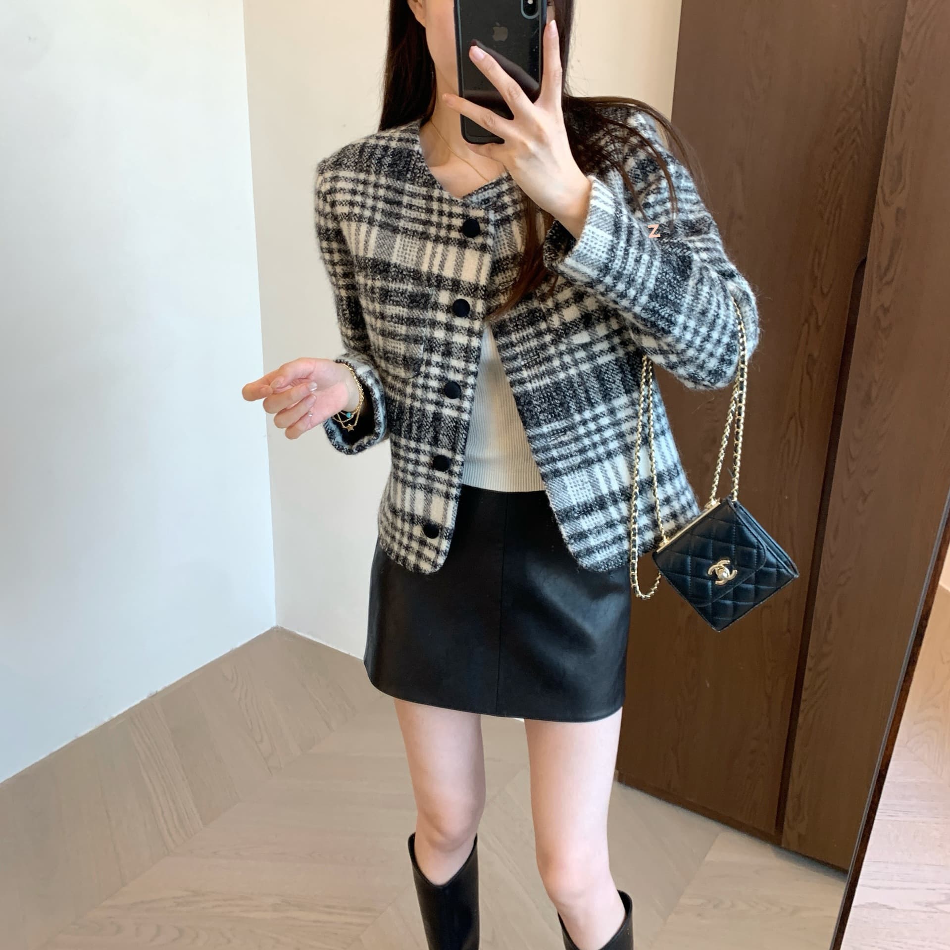 黒 スカート シンプルベーシックレザーミニスカート