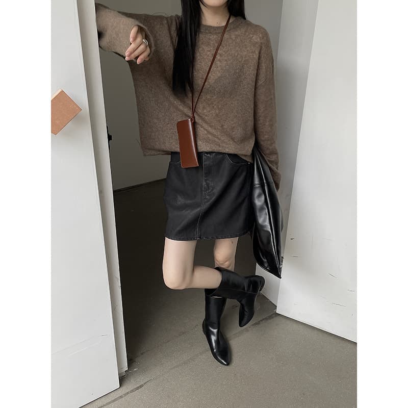 黒 スカート ベーシックデニムミニスカート