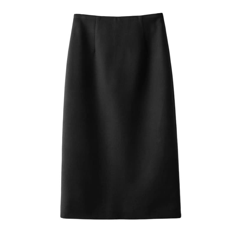 黒 スカート シンプル タイト ロングスカート