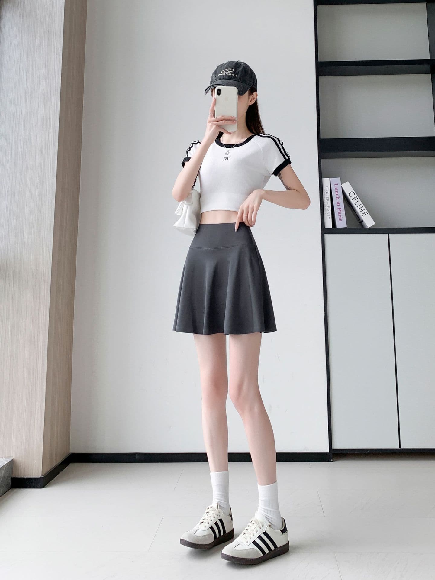 黒 スカート シンプル フレアミニスカート