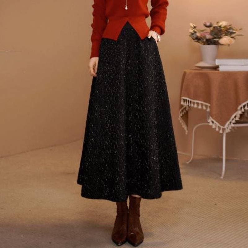 黒 スカート きらめき ロイヤル ギャザースカート